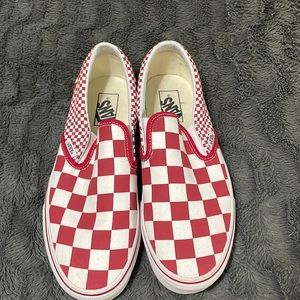 Red and white large check vans